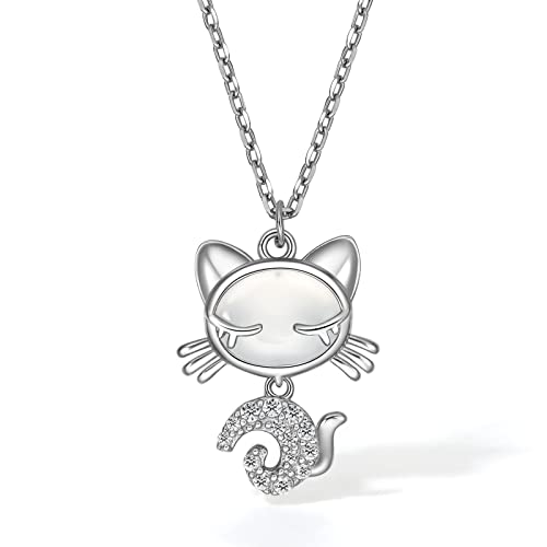 Kette mit Anhänger, 925 Sterling Silber Damen Halsschmuck mit Zirkonia synth Kommt in Schmuck Geschenk Box Valentinstag Mama Geschenk ZHOU LIU FU von ZHOU LIU FU
