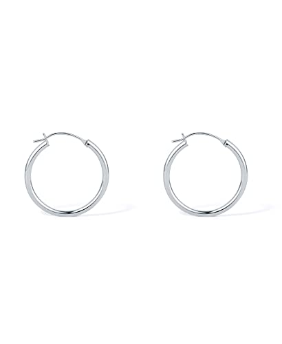 Silber Ohrringe Damen Creolen Rund Ohrhänger Ohrschmuck Creolen Ohrringe für Frauen von ZHOU LIU FU