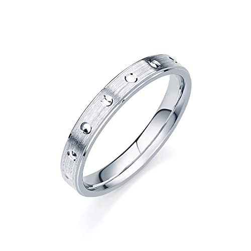 Sterling Silber Ringe weiß plattiert – Zirkonia Ring Schmuck für Männer Frauen Jungen und Mädchen kein Anlaufen (16) von ZHOU LIU FU