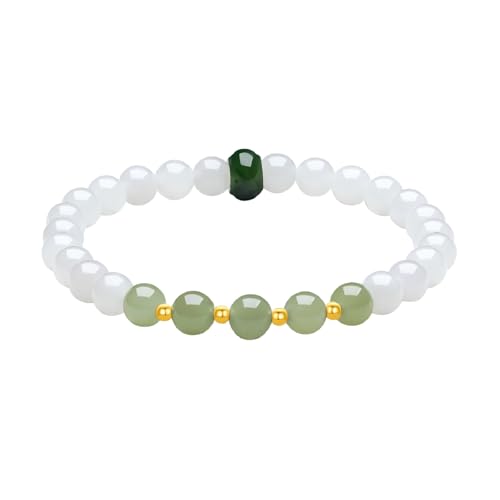 ZHOU LIU FU 18K Gold Armbänder Beads Charm Armbänder 750 Gold Armkette Weiß Grün Jade Beads Armreif Schmuck Geschenk für Damen Mutter Tochter 17cm Y1913846 ZHOU LIU FU 18K Gold Armbänder Beads Charm Armbänder 750 Gold Armkette Weiß Grün Jade Beads Armreif Schmuck Geschenk für Damen Mutter Tochter 17cm Y1913846 von ZHOU LIU FU