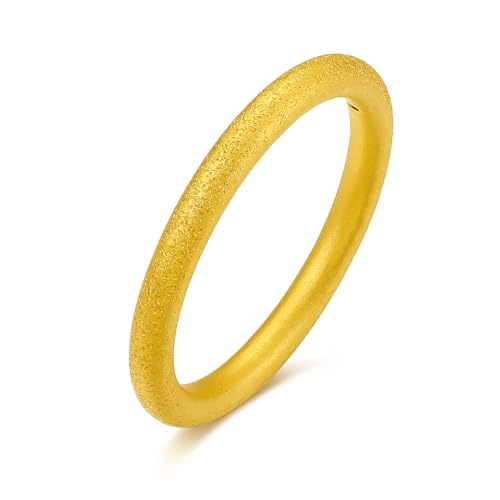 ZHOU LIU FU 24 Karat Gold Ringe Reines Gold Einfacher Segensring Klobiger Stapelbarer Ring Modeschmuck für Damen Zum Geburtstag ihrer Mutter Zum Jahrestag Größe 8-19 AD015486 von ZHOU LIU FU