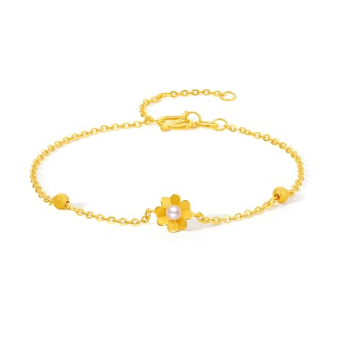 ZHOU LIU FU 24K Echtgold Armbänder vierblättriges Kleeblatt Armband Perlenkette mit Süßwasserperlen verstellbare Kette 16+3cm X0713052 ZHOU LIU FU 24K Echtgold Armbänder vierblättriges Kleeblatt Armband Perlenkette mit Süßwasserperlen verstellbare Kette 16+3cm X0713052 von ZHOU LIU FU