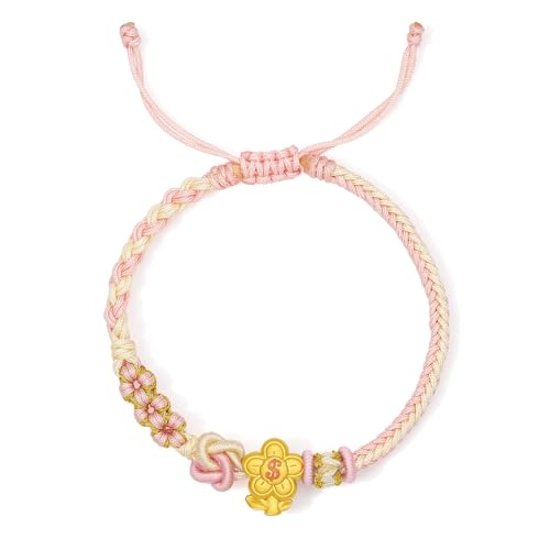 ZHOU LIU FU 24 Karat Gold Armbänder Blumen Charm Armband Gold Armkette Blume Schmuck Geschenk für Damen Mutter Tochter 16+6cm ZHOU LIU FU 24 Karat Gold Armbänder Blumen Charm Armband Gold Armkette Blume Schmuck Geschenk für Damen Mutter Tochter 16+6cm von ZHOU LIU FU