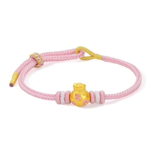 ZHOU LIU FU 24K Gold Armband Minimalistisch Armbänder Klassisch Gedreht Verstellbar Modischer Gliederschmuck für Damen Mutter Tochter Geburtstag Jahrestag 16+6cm A0714420 von ZHOU LIU FU
