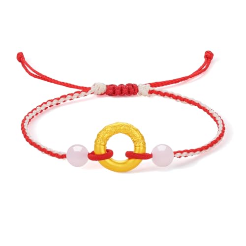 ZHOU LIU FU 24 Karat Gold Armbänder Rund Charm Armband Weiß Jade Bead Gold Armkette Roter Schmuck Geschenk für Damen Mutter Tochter 16+6cm Y1714634 ZHOU LIU FU 24 Karat Gold Armbänder Rund Charm Armband Weiß Jade Bead Gold Armkette Roter Schmuck Geschenk für Damen Mutter Tochter 16+6cm Y1714634 von ZHOU LIU FU