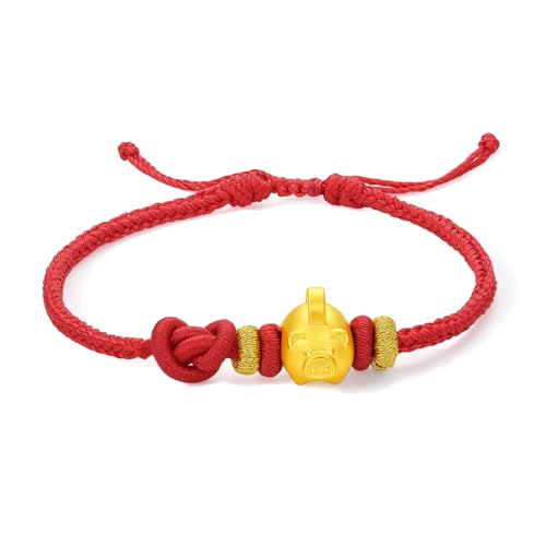 ZHOU LIU FU 24 Karat Gold Armbänder Schwein Charm Armband 12 Tierkreiszeichen Gold Armkette Roter Schmuck Geschenk für Damen Mutter Tochter 16+6cm A1714555 ZHOU LIU FU 24 Karat Gold Armbänder Schwein Charm Armband 12 Tierkreiszeichen Gold Armkette Roter Schmuck Geschenk für Damen Mutter Tochter 16+6cm A1714555 von ZHOU LIU FU