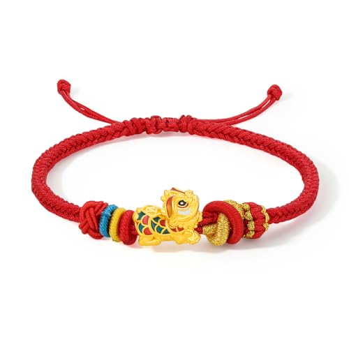 ZHOU LIU FU 24K Gold Charm Armband Löwe Tiere Armband Damen Gold Schmuck Armband Rotes Armband Damen für Mutter Tochter 16+6cm ZHOU LIU FU 24K Gold Charm Armband Löwe Tiere Armband Damen Gold Schmuck Armband Rotes Armband Damen für Mutter Tochter 16+6cm von ZHOU LIU FU