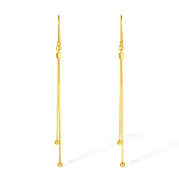 ZHOU LIU FU 990 24K Gold Ohrhänger Gold Bead Tropfenohrringe Angelhaken Zierlicher Schmuck für Damen Mutter Tochter A0914069 von ZHOU LIU FU