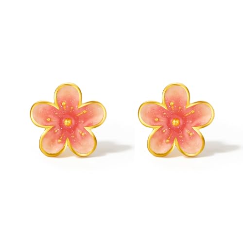 ZHOU LIU FU 999 Gold Ohrringe Orange Emaille Blume Ohrring Floral Kleine Ohrstecker Zierliche Schmuck für Damen Mutter Tochter Geburtstag Jahrestag A0913197 ZHOU LIU FU 999 Gold Ohrringe Orange Emaille Blume Ohrring Floral Kleine Ohrstecker Zierliche Schmuck für Damen Mutter Tochter Geburtstag Jahrestag A0913197 von ZHOU LIU FU