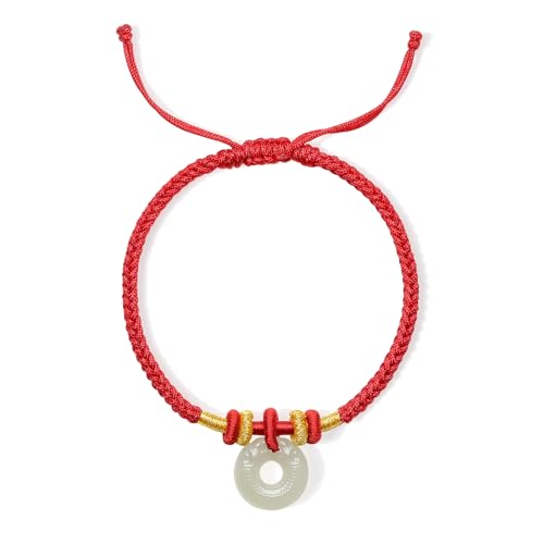 ZHOU LIU FU Armband aus Natürlicher Grüner Jade Chinesischer Segen Zierlicher Schmuck für Frauen Mutter Tochter Geburtstag Jahrestag 16-22CM Y1714792 von ZHOU LIU FU