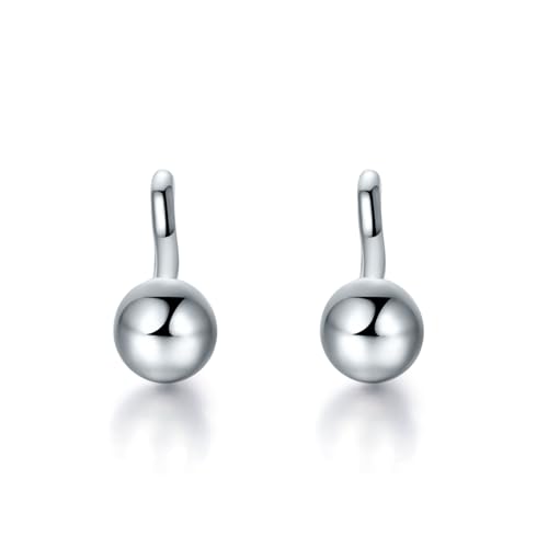 ZHOU LIU FU PT950 Platin Ohrringe Runde Ohrstecker Einfache Kugel Ohrringe Hypoallergen Weißgold Ohrstecker Alltags Wasserfest Schmuck für Damen Mutter Tochter Geburtstag Jubiläum PT091312 von ZHOU LIU FU