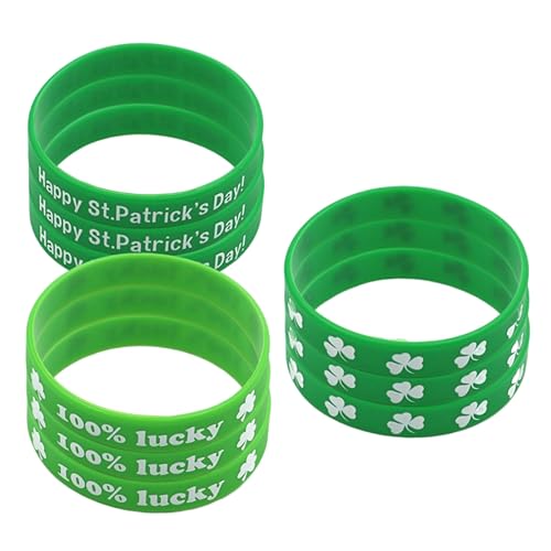 ZHOUBINGBING BRACELETS St. Patrick's Day Shamrock -Armbänder 9pcs Grüne Irische Klee Armbänder für Partybevorzugten (5 2 4) von ZHOUBINGBING