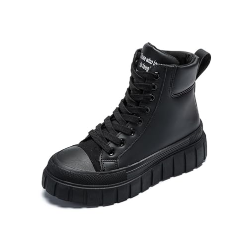 ZHOUPULP Damen High Top Turnschuhe Casual Lace Up Wanderschuhe rutschfeste Erhöhte Sneakers G08 Schwarz EU 38 ZHOUPULP Damen High Top Turnschuhe Casual Lace Up Wanderschuhe rutschfeste Erhöhte Sneakers G08 Schwarz EU 38 von ZHOUPULP