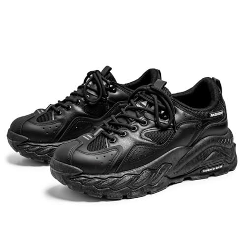 ZHOUPULP Herren Chunky Sneakers Mode Casual Sportschuhe Atmungsaktives Mesh Turnschuhe Joggingschuhe 81 Schwarz EU 40 von ZHOUPULP