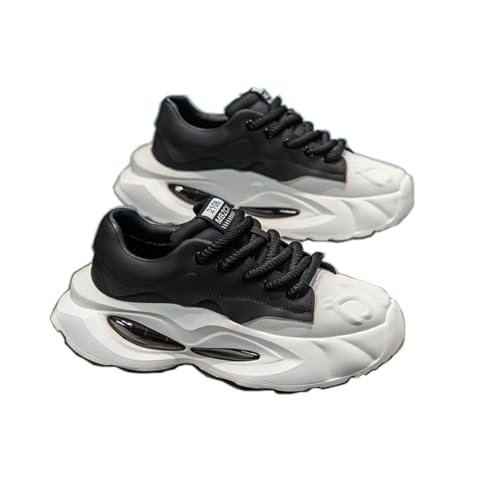 ZHOUPULP Herren Chunky Turnschuhe Mode Farbblock Turnschuhe Leichte Atmungsaktive Retro Freizeitschuhe 005 Schwarz EU 41 von ZHOUPULP
