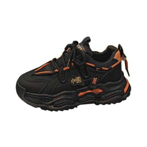 ZHOUPULP Herren Chunky Turnschuhe Mode Farbblock Turnschuhe Leichte Atmungsaktive Retro Freizeitschuhe 281 Schwarz EU 41 von ZHOUPULP