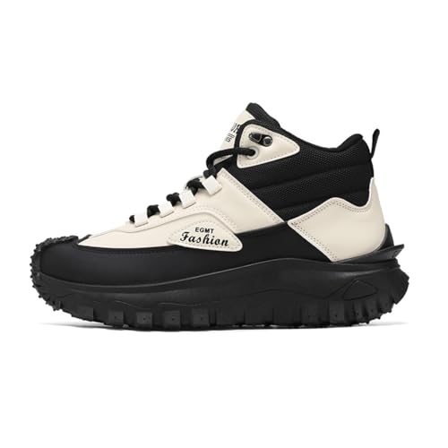 ZHOUPULP Herren High Top Mode Turnschuhe Lässige Athletic Wanderschuhe Bequeme Chunky Sneakers 003 Weiß EU 40 von ZHOUPULP
