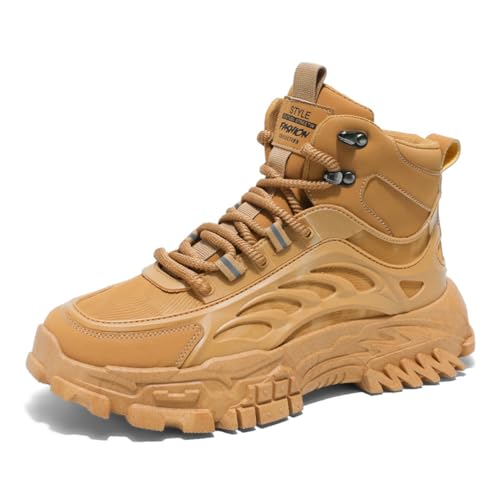 ZHOUPULP Herren High Top Mode Turnschuhe Lässige Athletic Wanderschuhe Bequeme Chunky Sneakers Khaki EU 42 ZHOUPULP Herren High Top Mode Turnschuhe Lässige Athletic Wanderschuhe Bequeme Chunky Sneakers Khaki EU 42 von ZHOUPULP