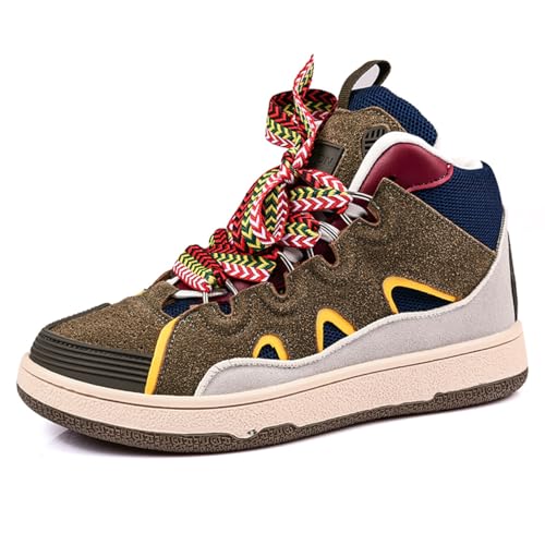 ZHOUPULP Herren High Top Sneaker Atmungsaktive Mode-Schuhe Gepolsterte Sohle für Streetwear & Freizeitsport Grün Größe 41 von ZHOUPULP