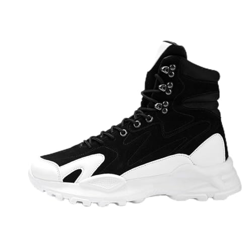 ZHOUPULP Herren High Top Sneaker aus Wildleder Leichte Freizeitschuhe mit Rutschfester Sohle für Streetwear & Alltag Schwarzer Samt EU Größe 42 von ZHOUPULP