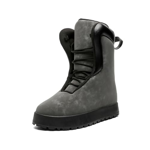 ZHOUPULP Herren Mode Stiefelette Komfort Schnürung High-Top Freizeitschuhe Puffy Plateau-Stiefel Grau 45 von ZHOUPULP