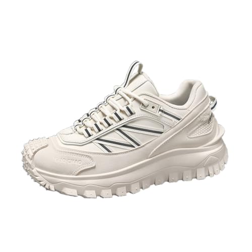 ZHOUPULP Herren Sneaker Freizeitschuhe mit Atmungsaktivem Mesh & Retro Design Leichte Freizeitschuhe 001 Beige EU 42 von ZHOUPULP