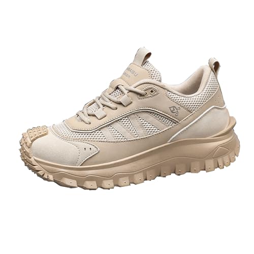 ZHOUPULP Herren Sneaker Freizeitschuhe mit Atmungsaktivem Mesh & Retro Design Leichte Freizeitschuhe 207 Khaki EU 40 von ZHOUPULP