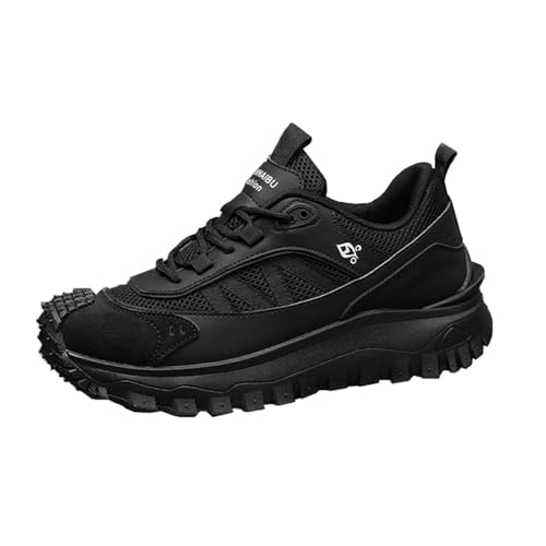 ZHOUPULP Herren Sneaker Freizeitschuhe mit Atmungsaktivem Mesh & Retro Design Leichte Freizeitschuhe 207 Schwarz EU 45 von ZHOUPULP