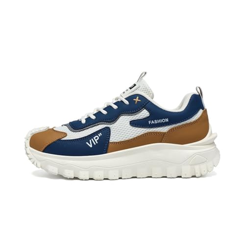 ZHOUPULP Herren Sneaker Freizeitschuhe mit Atmungsaktivem Mesh & Retro Design Leichte Freizeitschuhe 209 Blau EU 48 von ZHOUPULP