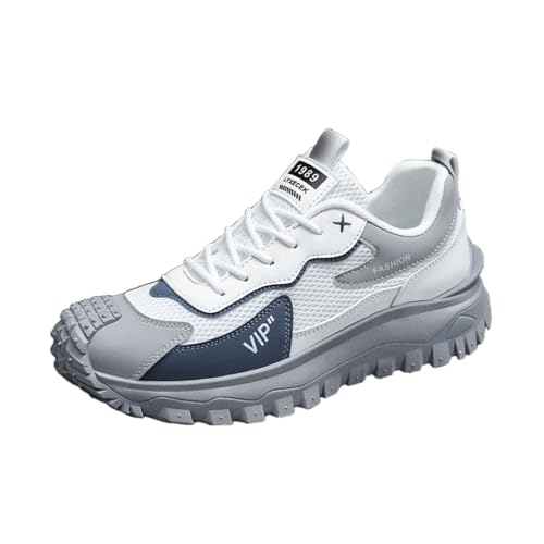 ZHOUPULP Herren Sneaker Freizeitschuhe mit Atmungsaktivem Mesh & Retro Design Leichte Freizeitschuhe 209 Grau EU 41 von ZHOUPULP
