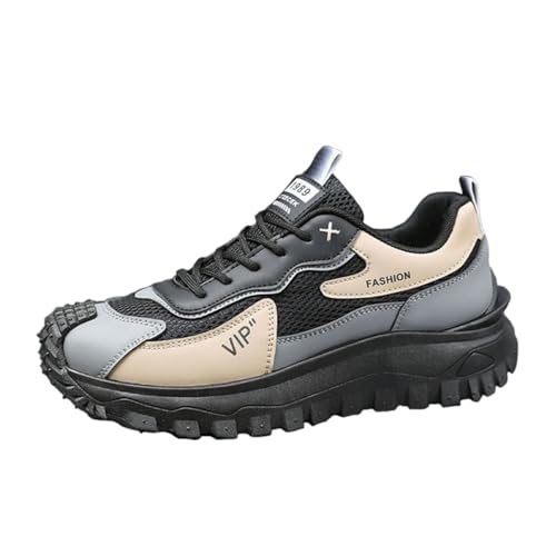 ZHOUPULP Herren Sneaker Freizeitschuhe mit Atmungsaktivem Mesh & Retro Design Leichte Freizeitschuhe 209 Schwarz EU 41 von ZHOUPULP