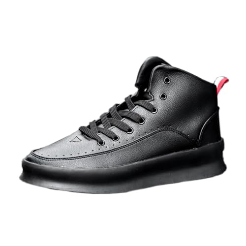 ZHOUPULP Herren Sneaker High Top mit Plateau-Sohle Retro Streetwear Bequeme Freizeitschuhe für täglichen Schwarz Größe 42 von ZHOUPULP
