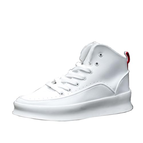 ZHOUPULP Herren Sneaker High Top mit Plateau-Sohle Retro Streetwear Bequeme Freizeitschuhe für täglichen Weiß Größe 42 von ZHOUPULP