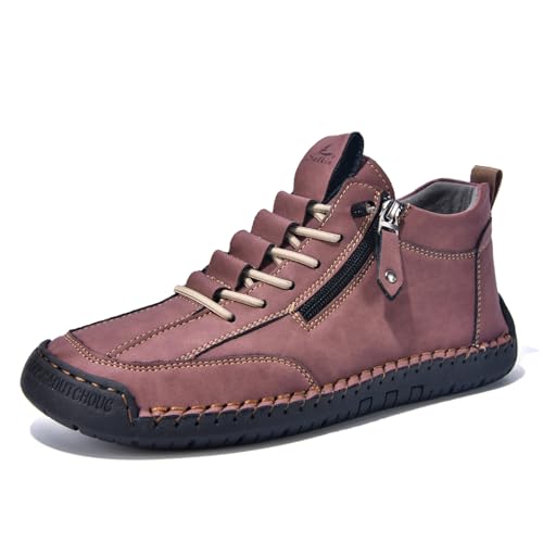 ZHOUPULP Herren rutschfeste Leder-Loafer Leichte atmungsaktive Slip-On-Anzugschuhe für Spaziergänge, Büro und Reisen Weinrot EU 43 ZHOUPULP Herren rutschfeste Leder-Loafer Leichte atmungsaktive Slip-On-Anzugschuhe für Spaziergänge, Büro und Reisen Weinrot EU 43 von ZHOUPULP