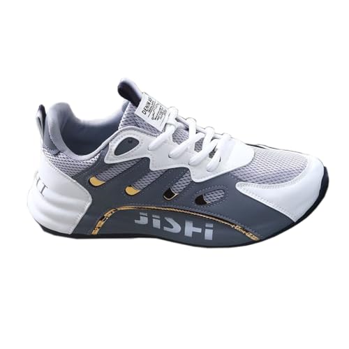 ZHOUPULP Herrn Sneaker PU-Mesh Leichte Gelegenheitsschuhe, Atmungsaktive Trainer für Alltag & Casual Walking 016 Grau Mesh EU 43 von ZHOUPULP