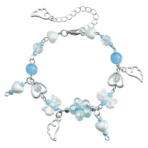 ZHOUSUFEN Acryl-Herz-Schleifenarmbänder für Damen, ästhetische Quasten, Handkette, stilvolles Armband, Schmuck für Mode-Individuen von ZHOUSUFEN