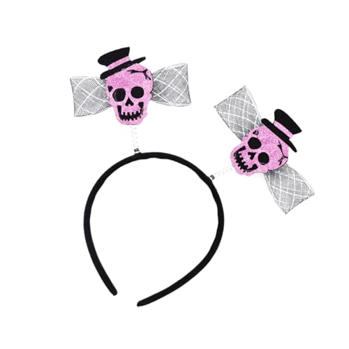 ZHOUSUFEN Halloween-Haarband, Pailletten-Totenkopf-Schleife, Haarband, Cosplay-Kostüm, Kopfschmuck für Erwachsene, Festival-Haarschmuck von ZHOUSUFEN