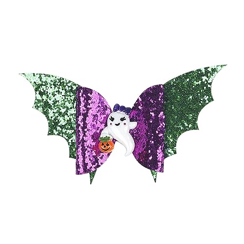 ZHOUSUFEN Halloween-Haarschleife, Haarnadeln, Halloween-Haarschleifen, Fledermaus-Muster, Boutique-Clip, Halloween-Haarspange, Zubehör für Mädchen von ZHOUSUFEN