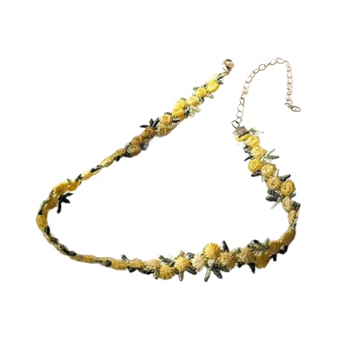 ZHOUSUFEN Modische und verführerische Choker, schöne bestickte Blume, gespleißtes Halsband, Accessoire, einzigartiges Spitzenhalsband für Damen, As Shown, Stoff von ZHOUSUFEN