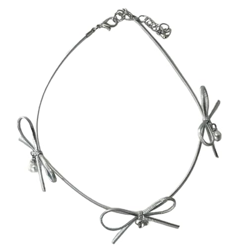 ZHOUSUFEN Schmetterlings-Schleifen-Schlüsselbein-Kette, Halskette, Schleife, Perlenkette, verstellbare Schlüsselbein-Kette, Dekoration für den täglichen Gebrauch von ZHOUSUFEN