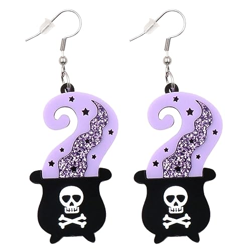 ZHOUSUFEN Trendige Halloween-Ohrringe, Totenkopf-Ohrringe, modische Ohranhänger für Damen und Mädchen, einzigartiger Acryl-Ohrschmuck von ZHOUSUFEN