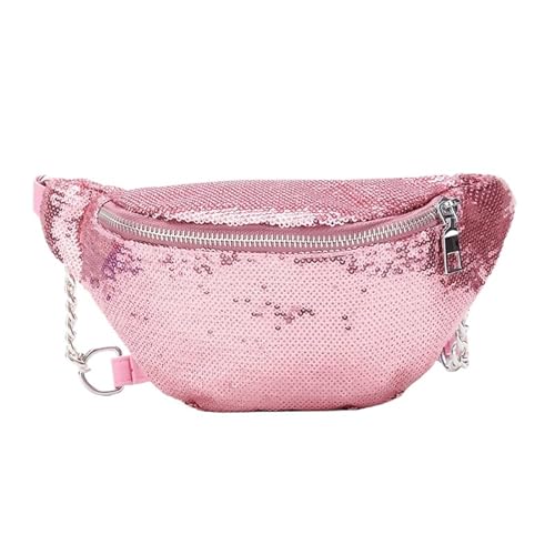 Gürteltasche Frauen Pailletten Fanny Pack Mode Weibliche Taille Tasche Brust Beutel Schulter Tasche Glitter Bum Gürtel Taschen Taille Packs(Pink) von ZHOUXYFDC
