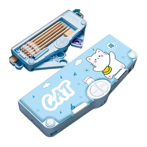 ZHOUXYFDC Etui Schule Großes Kunststoff-Federmäppchen, Cartoon-Studenten, Multifunktions-Federmäppchen, Kinder, Geschenk, Federmäppchen, Schreibwaren-Box, Schulbedarf(A2) von ZHOUXYFDC