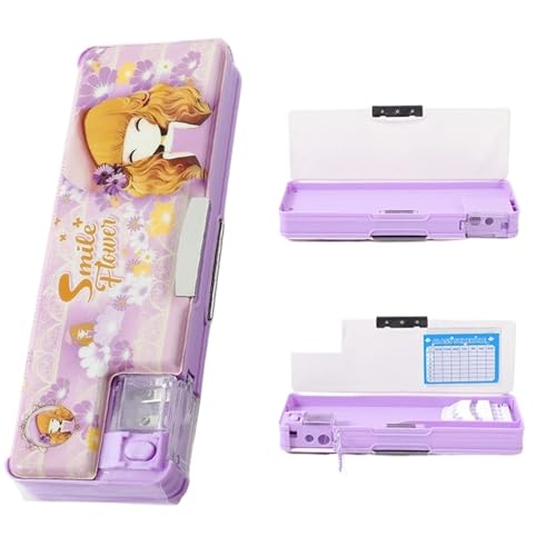 ZHOUXYFDC Etui Schule Mädchen-Code-Briefkasten for Schüler, Stiftebox aus Kunststoff, große Kapazität, leichte Schreibwarenbox for Mädchen(F) von ZHOUXYFDC