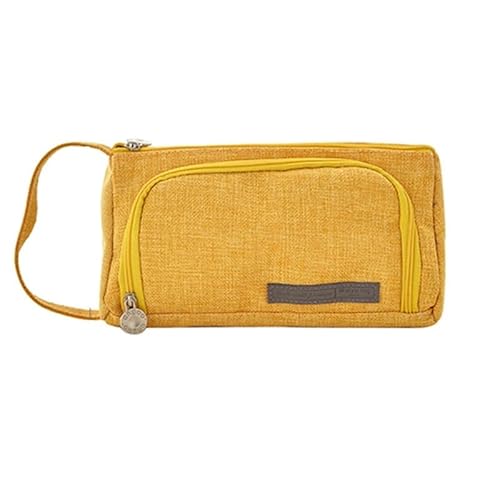 ZHOUXYFDC Etui Schule New Super Big Pencil Case Canvas Large Capacity Pencilcase School Pen Case Supplies Pencil Bag School Pencils Pouch Schreibwaren(Yellow) von ZHOUXYFDC