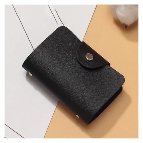 ZHOUXYFDC Kartenetui 24 Slots Karte Halter Tasche Einfache Feste Farbe Tasche Fall Frauen Männer(Black) von ZHOUXYFDC