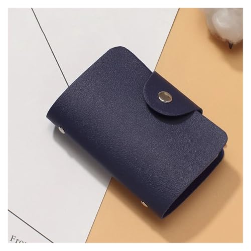ZHOUXYFDC Kartenetui 24 Slots Karte Halter Tasche Einfache Feste Farbe Tasche Fall Frauen Männer(Blue 2) von ZHOUXYFDC