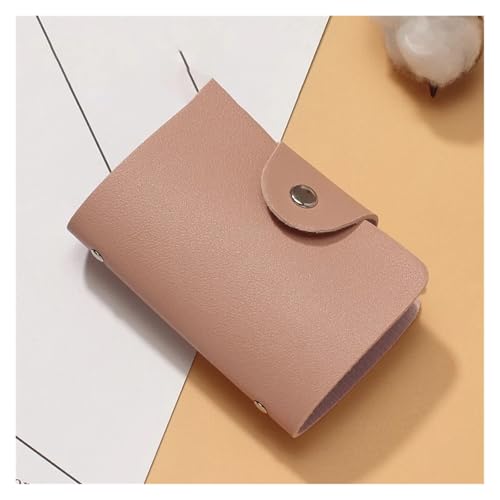 ZHOUXYFDC Kartenetui 24 Slots Karte Halter Tasche Einfache Feste Farbe Tasche Fall Frauen Männer(Pink) von ZHOUXYFDC