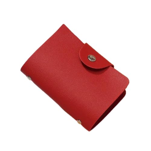 ZHOUXYFDC Kartenetui 24 Slots Karte Halter Tasche Einfache Feste Farbe Tasche Fall Frauen Männer(Red) von ZHOUXYFDC