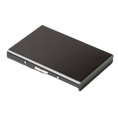 ZHOUXYFDC Kartenetui Aluminium-Kreditkartenhalter, modische Geldbörse, Push-Etui mit Abdeckung for Karten, Ausweise, Smart Fashion Mini-Ausweishülle for Unternehmen(Black) von ZHOUXYFDC